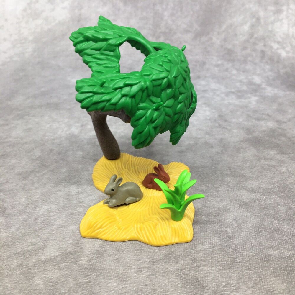 Playmobil Rabbits, Hay Bed & Tree